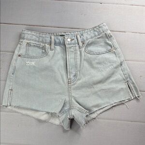 Wild Fable Super High Rise Cutoff Jean Shorts Frayed Hem Side Slits Size 6